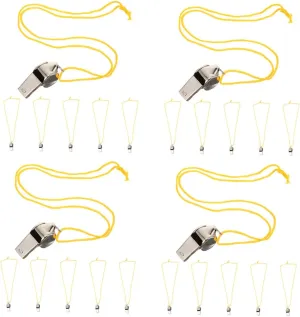 Garneck 24pcs Sports Whistles for Hiking Basketball and Safety Durable Loud Emergency Whistles with Hanging Lanyard for and Lifeguards