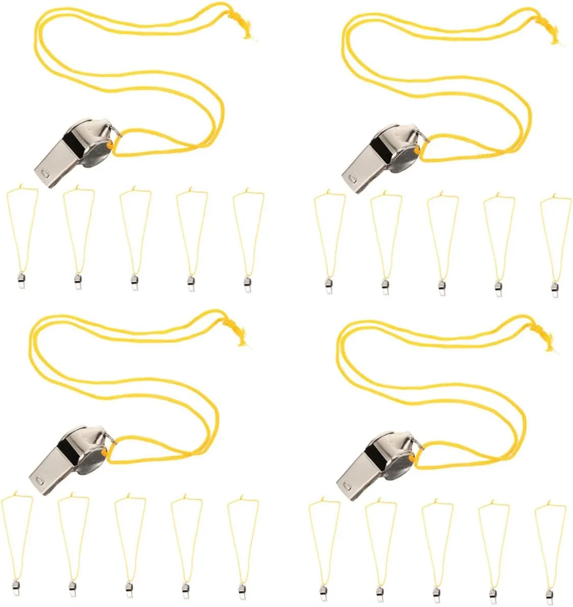 Garneck 24pcs Sports Whistles for Hiking Basketball and Safety Durable Loud Emergency Whistles with Hanging Lanyard for and Lifeguards