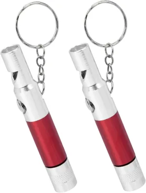 Garneck 2pcs Metal Whistle Sports Whistle Pocket Flashlight Whistles with Flashlight Hiking Pocket Compass Training Whistles Aluminum Alloy Black Emergency Whistle Survival Whistle Toolkit