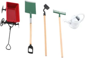 Gatuida Miniature Garden Tool Set 1:12 Scale Dollhouse Accessories Garden Kit for Boys and Girls