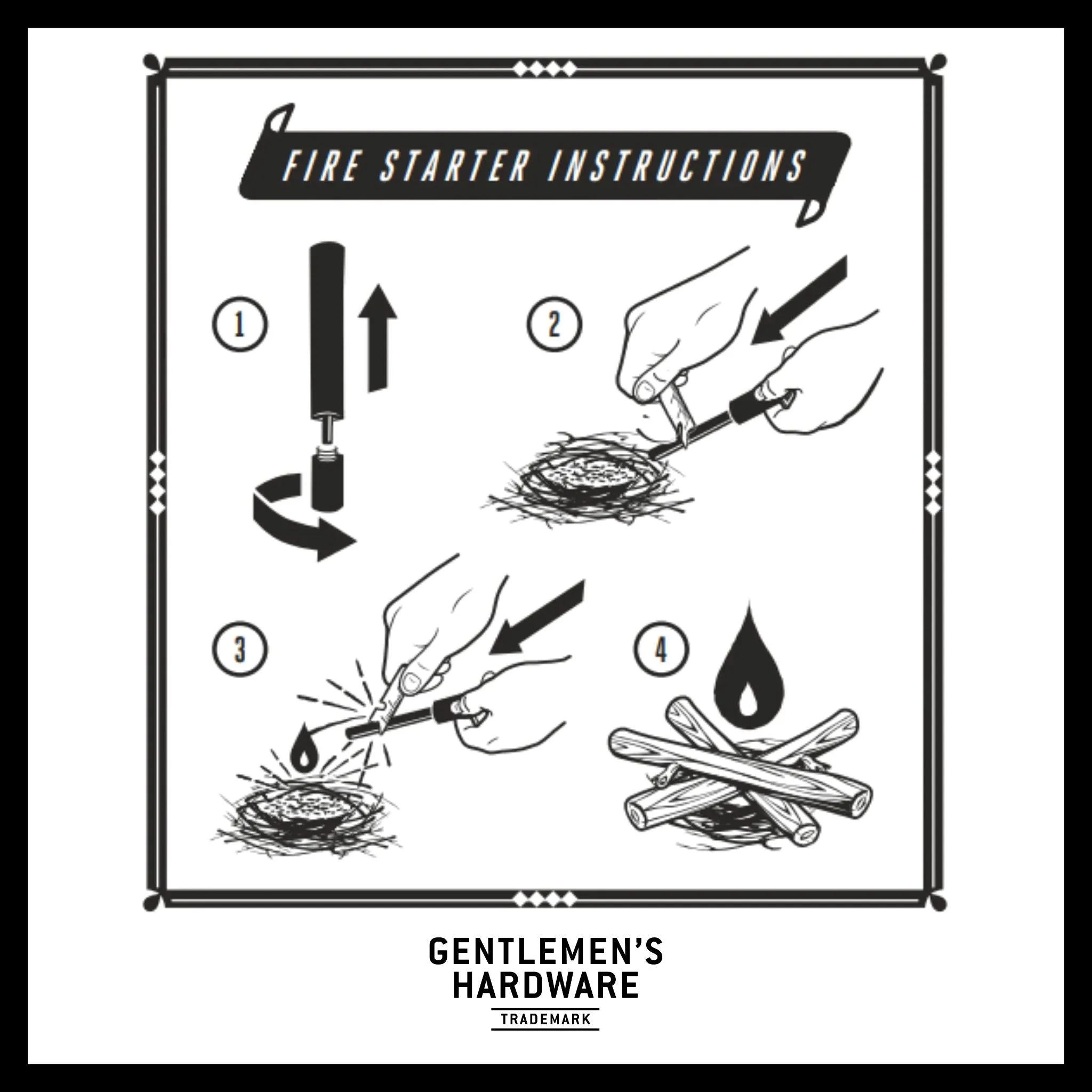 GENTLEMEN'S HARDWARE Magnesium Fire Starters with Handle