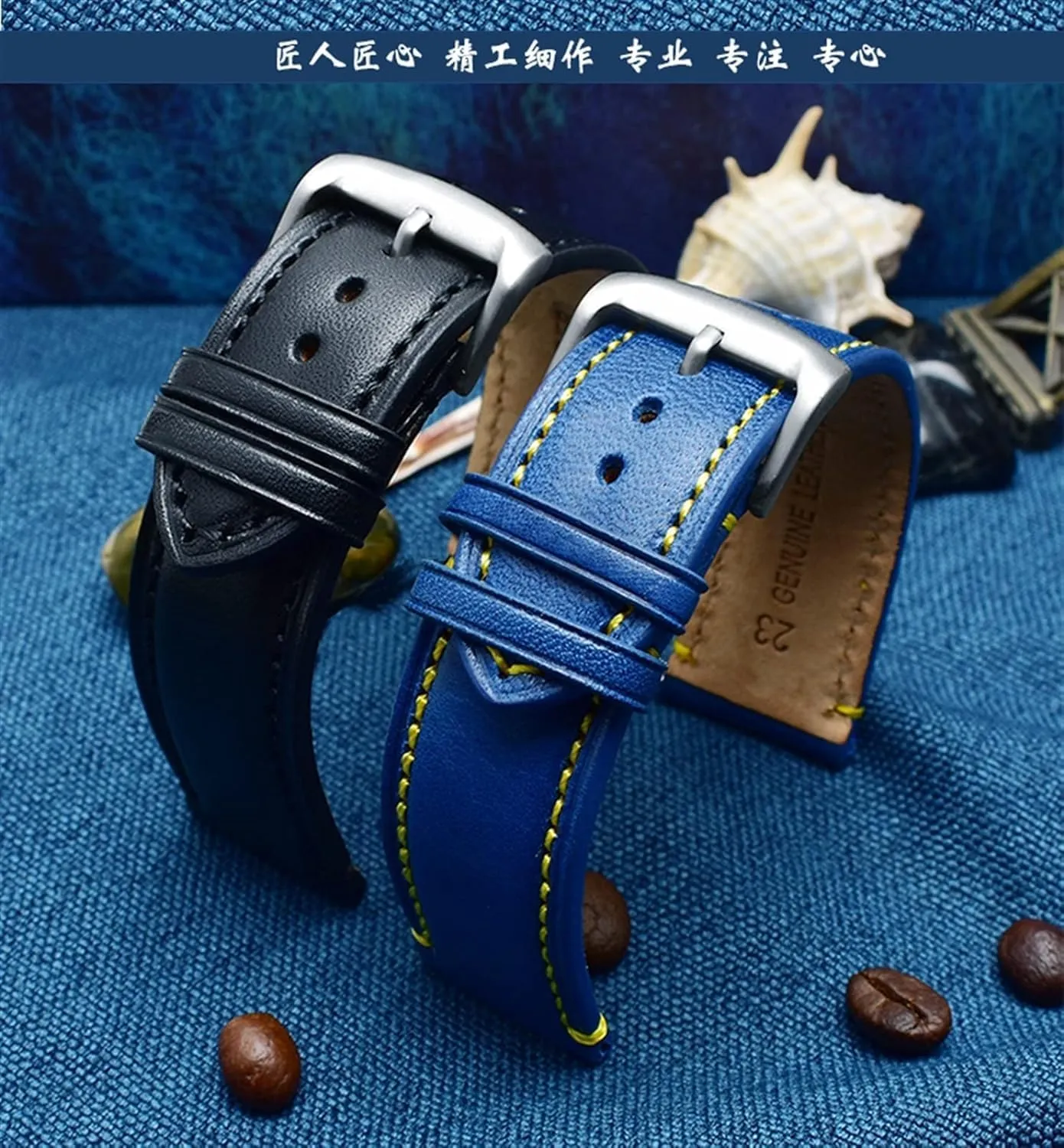 Genuine Leather Watch Strap For Citizen AT8020 JY8078 Wristband With Folding Buckle Bracelet
