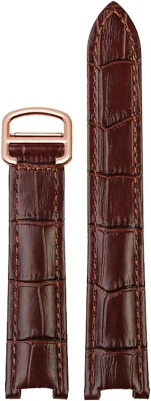 Genuine Leather Watchband For Cartier PASHA W3108/HPI004 Men Women Concave watch Strap with Folding Buckle