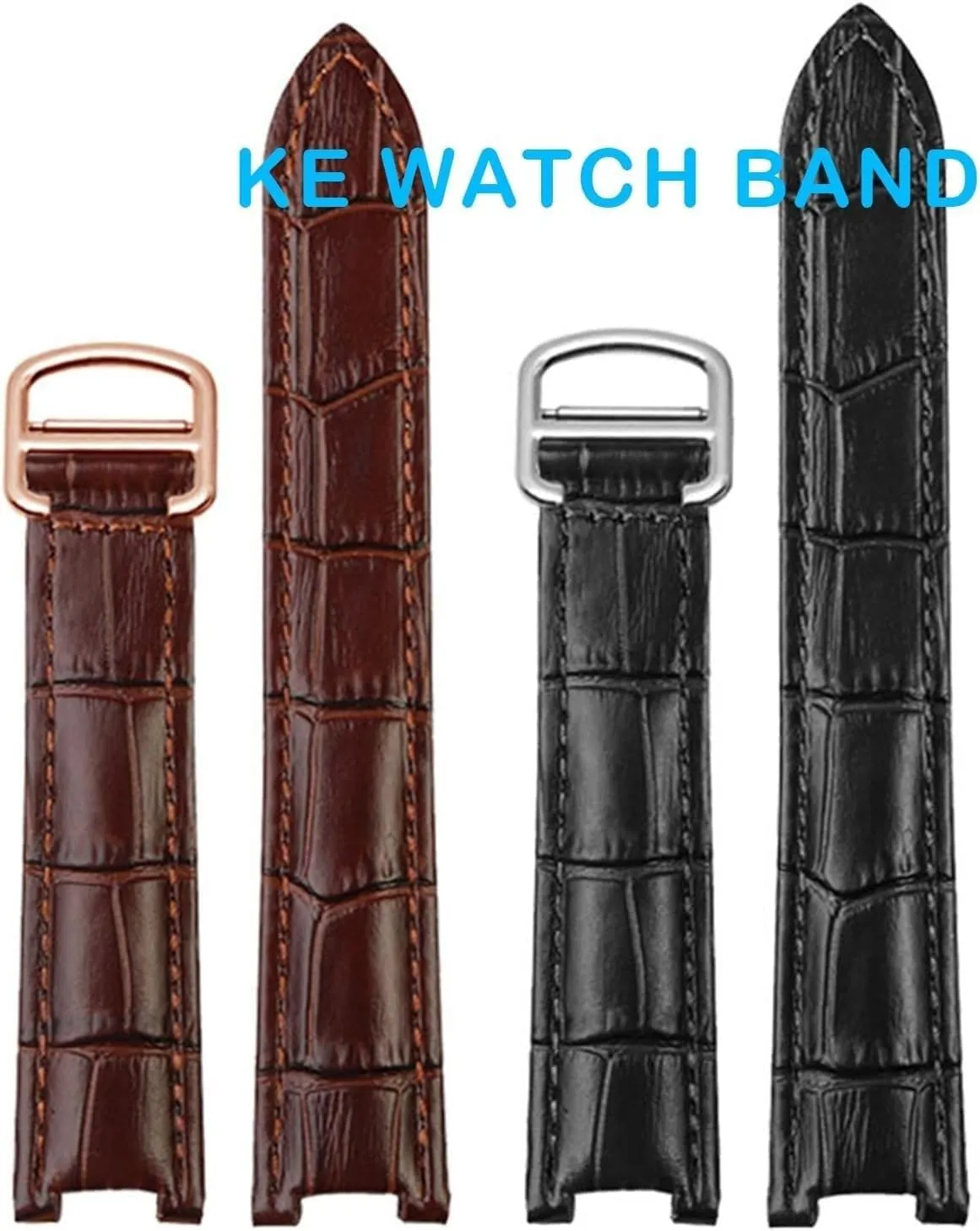 Genuine Leather Watchband For Cartier PASHA W3108/HPI004 Men Women Concave watch Strap with Folding Buckle