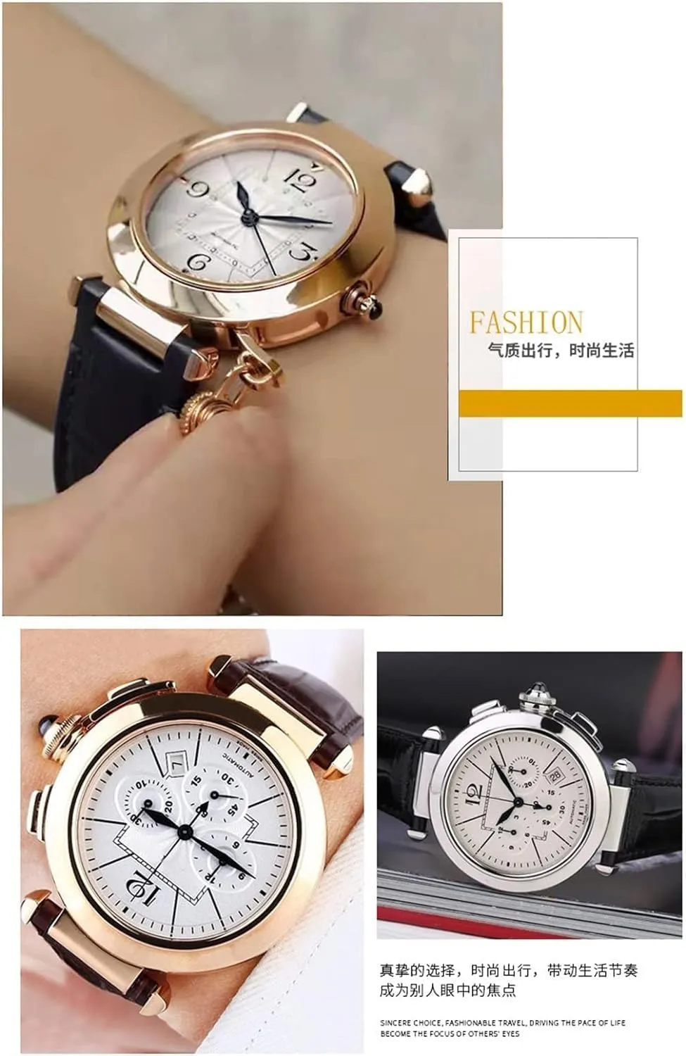 Genuine Leather Watchband For Cartier PASHA W3108/HPI004 Men Women Concave watch Strap with Folding Buckle