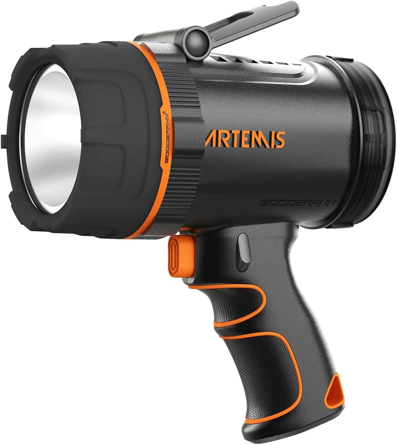 GOODSMANN Spotlight Rechargeable LED Spot Light Flashlight 2000 Lumen Waterproof Handheld Lights Portable Spotlight Rechargeable with Emergency Whistle 89203-01A