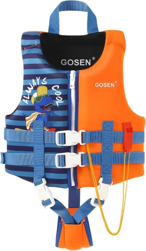 GOSEN Toddler Swim Vest Kids Floaties - Swim Jacket for 1-8 Years (24-80LBS) - Children Pool Float with Dual Adjustable Safety Straps, Swimming Aid for Boys and Girls