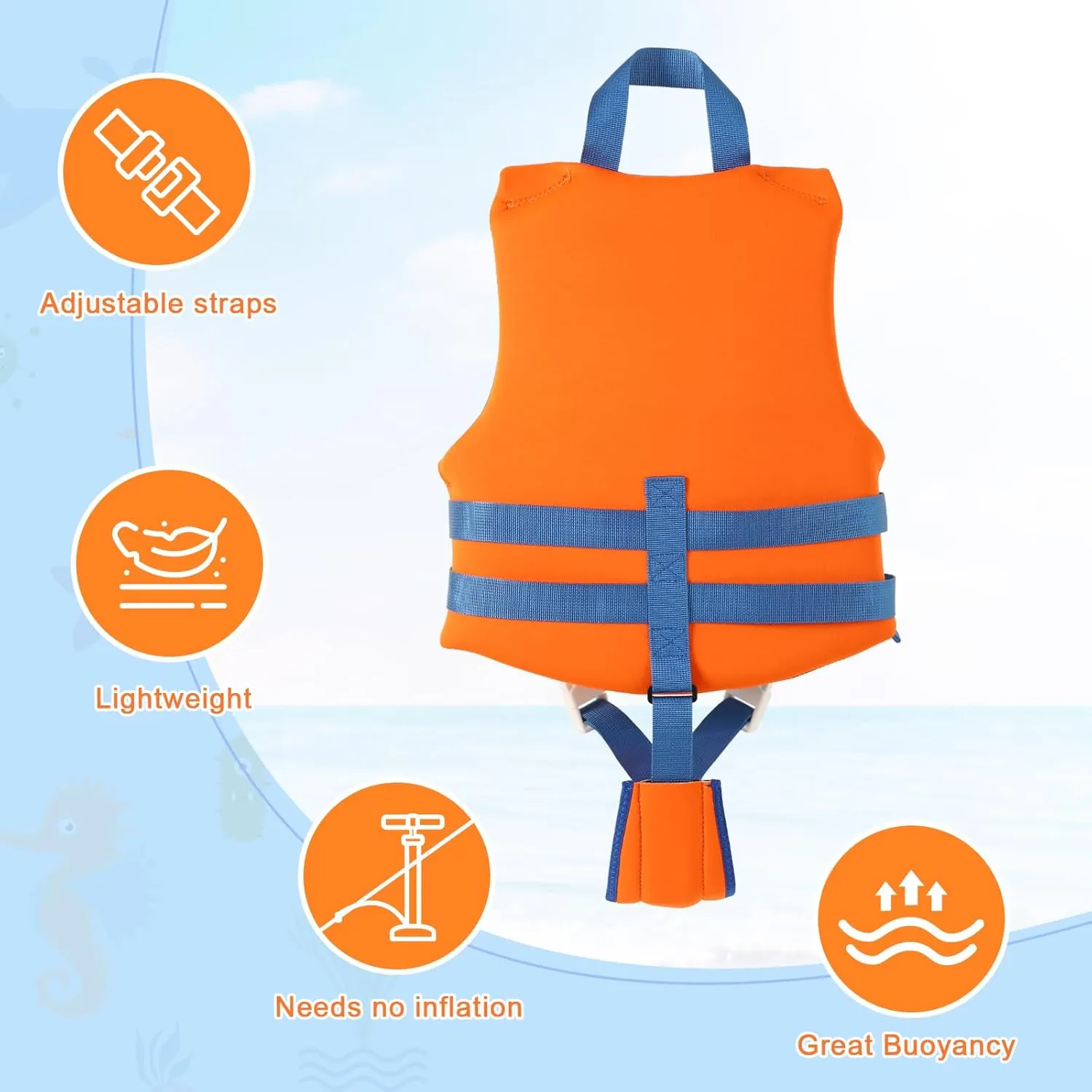 GOSEN Toddler Swim Vest Kids Floaties - Swim Jacket for 1-8 Years (24-80LBS) - Children Pool Float with Dual Adjustable Safety Straps, Swimming Aid for Boys and Girls