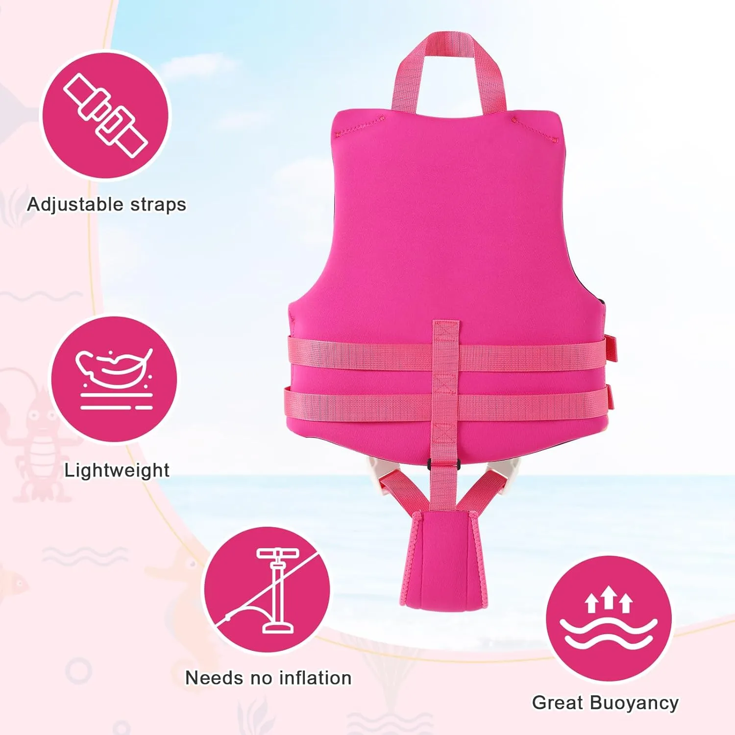GOSEN Toddler Swim Vest Kids Floaties - Swim Jacket for 1-8 Years (24-80LBS) - Children Pool Float with Dual Adjustable Safety Straps, Swimming Aid for Boys and Girls