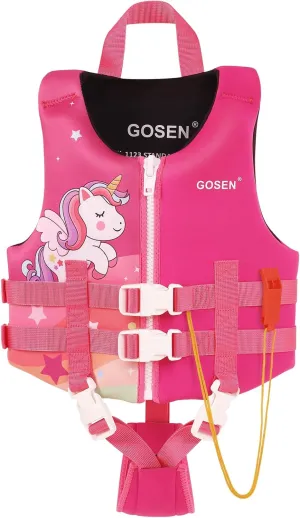 GOSEN Toddler Swim Vest Kids Floaties - Swim Jacket for 1-8 Years (24-80LBS) - Children Pool Float with Dual Adjustable Safety Straps, Swimming Aid for Boys and Girls