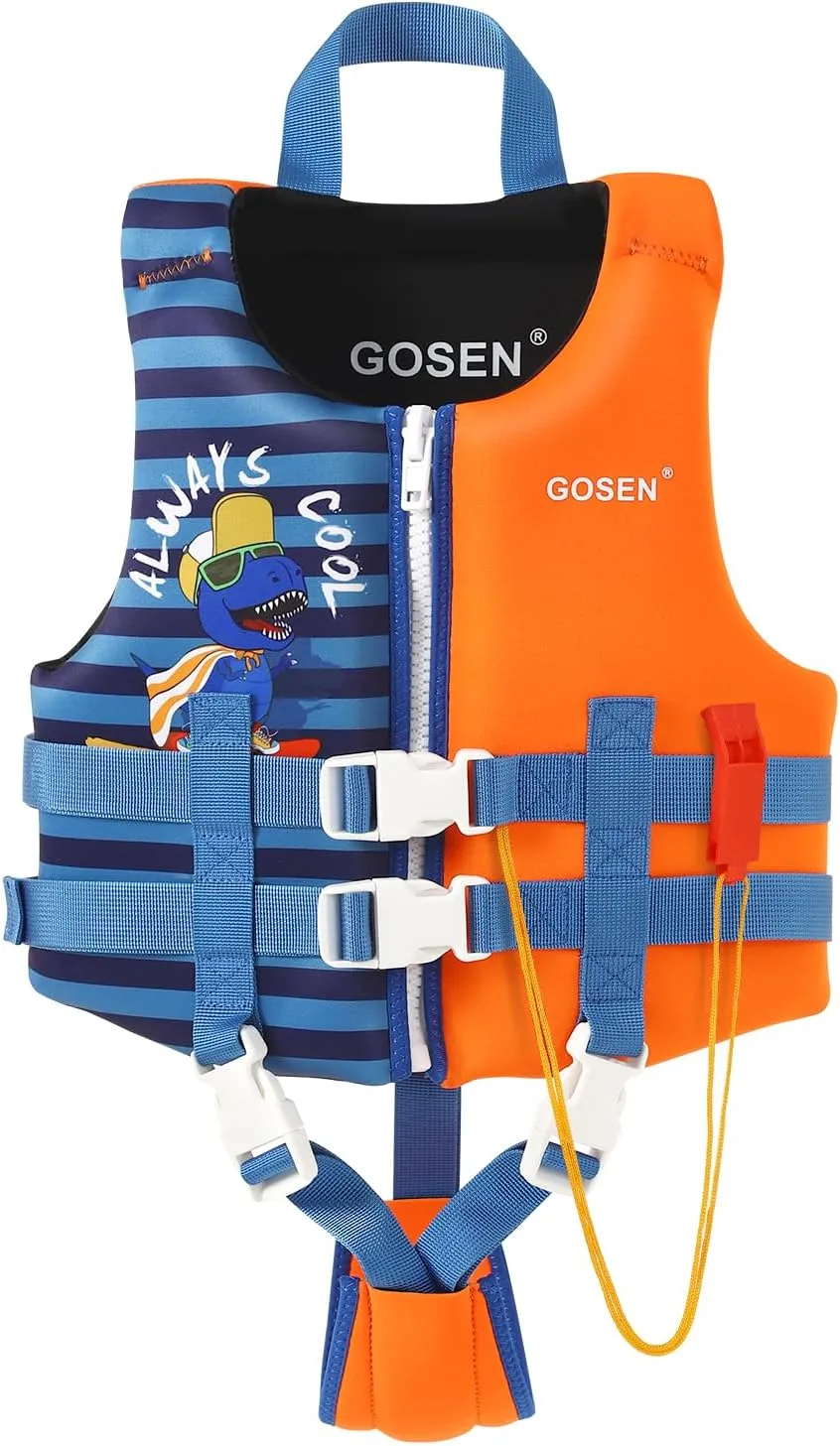 GOSEN Toddler Swim Vest Kids Floaties - Swim Jacket for 1-8 Years (24-80LBS) - Children Pool Float with Dual Adjustable Safety Straps, Swimming Aid for Boys and Girls