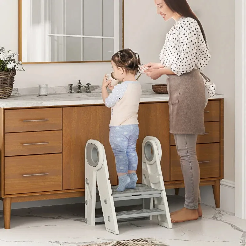 Grey Non-Slip, AIYAPLAY Tower Toddler Handle, Foldable With Non-Slip, Excellent aftercare Adjustable And Worldwide delivery