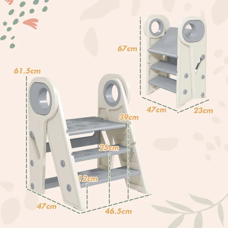 Grey Non-Slip, AIYAPLAY Tower Toddler Handle, Foldable With Non-Slip, Excellent aftercare Adjustable And Worldwide delivery