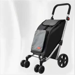 Grocery Trolley Folding Four-Wheeled Grocery Shopping Cart Photography Trolley Trolley for Home Use Trolleys/Portable Shopping Cart