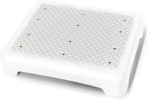 GWNF3.35'' Step Stool – 600lb Capacity Sturdy Lightweight Non-Slip Step Stools for Seniors, Kids & Adults | Wide Mobility Step Stool for Bedside, Car, Kitchen, Bathroom & Daily Use（White-Grey）