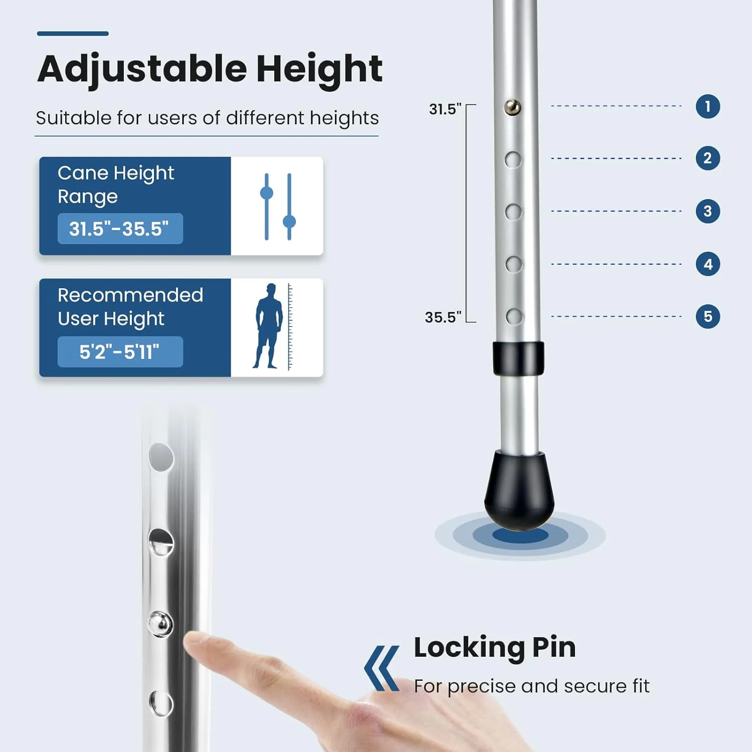 GYMAX Walking Stick Chair Combo, Folding Cane Seat with LED Light, Massage Seat Board & Ergonomic Handle, Adjustable Anti-Skid Walking Stick with Stool, Lightweight Outdoor Travel Rest Stool