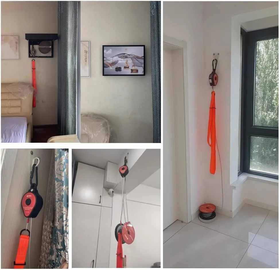 GZHERVICES High Rise Escape Descent Device, 2-33 Floor Fire Escaper, Safety Descent Rope System, Home Fire Safety Rope, Building Escape Evacuation Kit(40m/131.2ft)