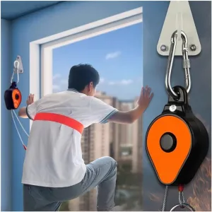 GZHERVICES High Rise Escape Descent Device, 2-33 Floor Fire Escaper, Safety Descent Rope System, Home Fire Safety Rope, Building Escape Evacuation Kit(40m/131.2ft)
