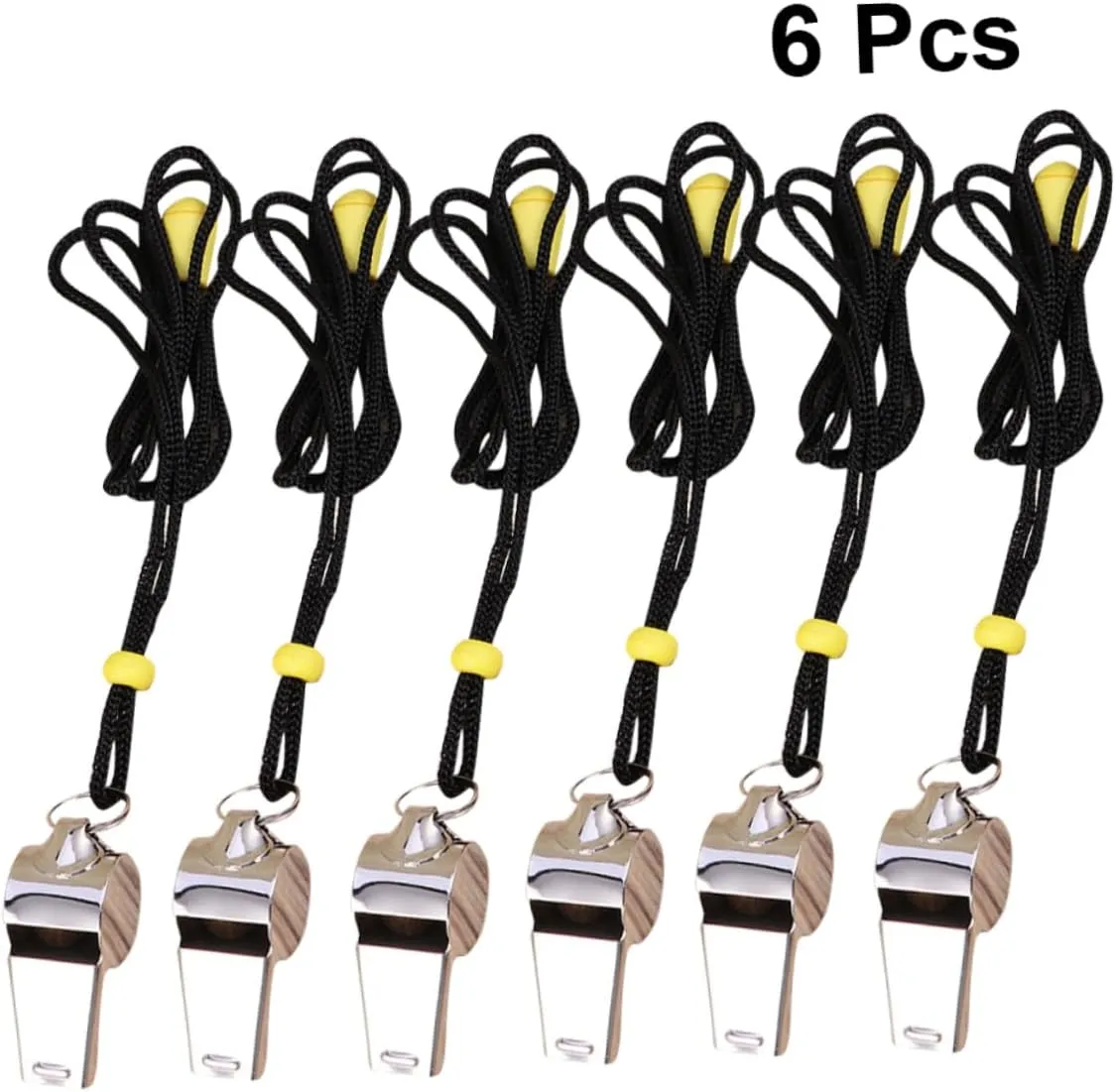 HANABASS 12 Pcs Metal Whistles with Rope Loud Whistle Official Whistle Sports Whistle Metal Whistle with Lanyard