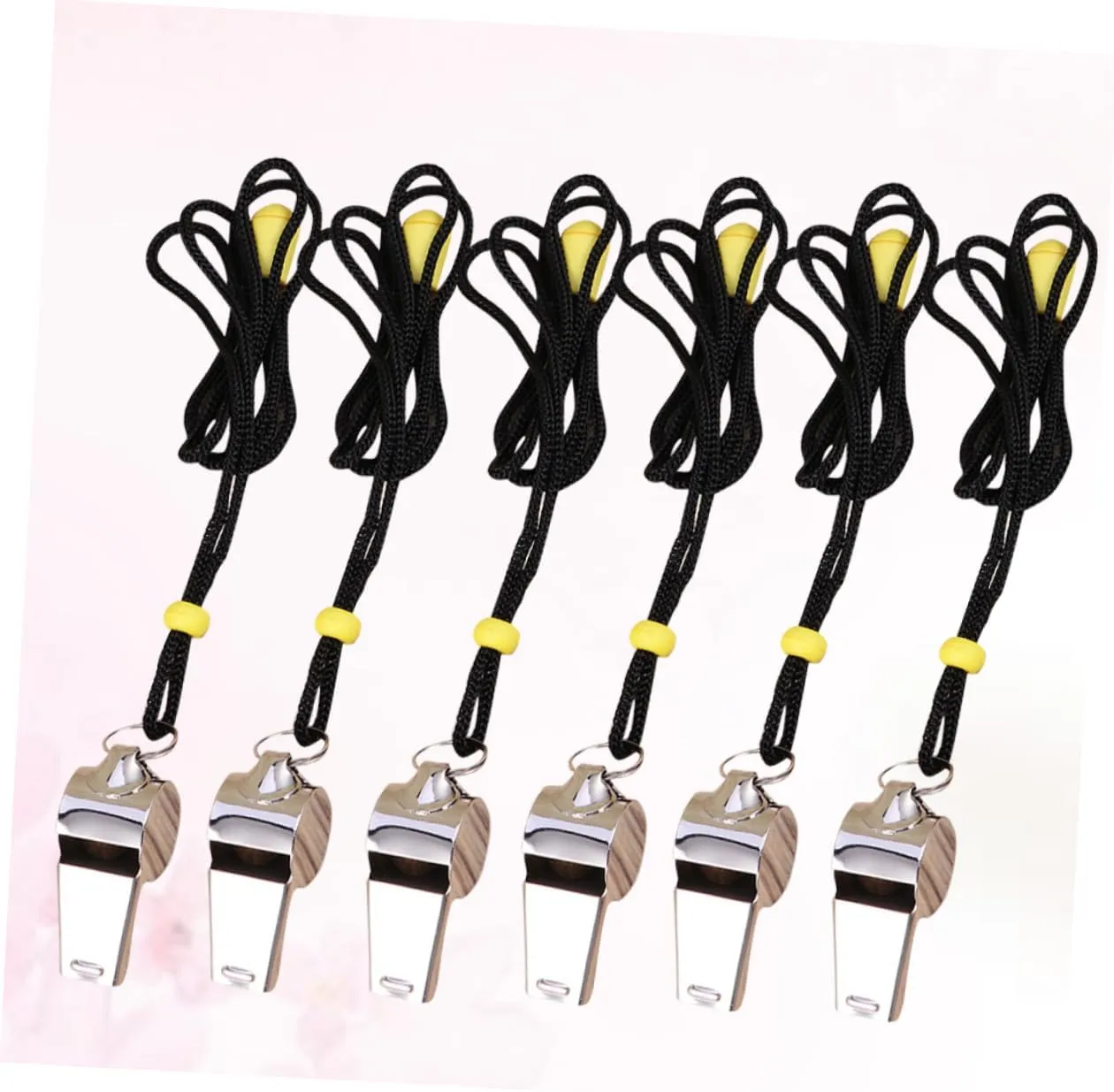 HANABASS 12 Pcs Metal Whistles with Rope Loud Whistle Official Whistle Sports Whistle Metal Whistle with Lanyard