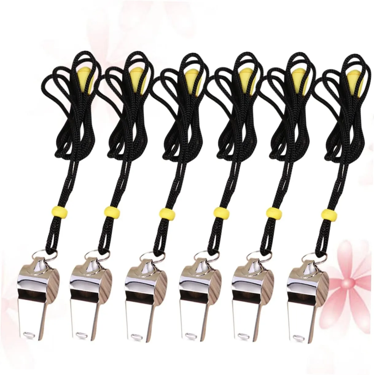 HANABASS 12 Pcs Metal Whistles with Rope Loud Whistle Official Whistle Sports Whistle Metal Whistle with Lanyard
