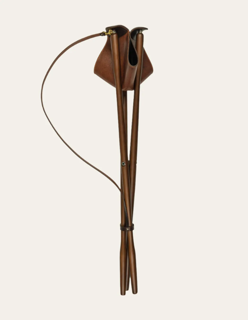 Handcrafted Alcon Leather Tripod Field Stool with Beech Wood Legs
