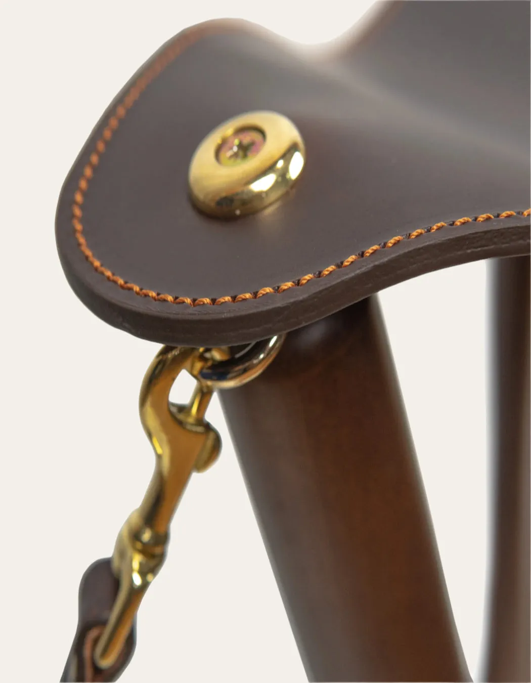 Handcrafted Alcon Leather Tripod Field Stool with Beech Wood Legs