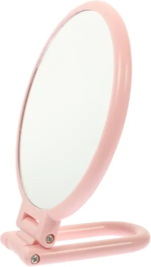 Handheld Cosmetic Mirror Double-Sided Portable Folding Makeup Mirror with Magnifying Feature Travel-Friendly Desktop Vanity Mirror for Women