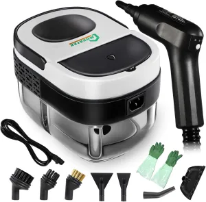 Handheld Steam Cleaner, On-off Control, 1600ml Water Tank, Continuous Steam for Cleaning Floors, Tiles, Carpets, Grout, Upholstery, Furniture White