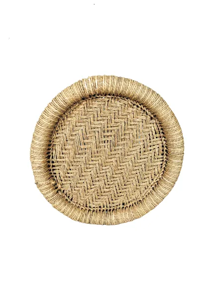 Handmakers Bamboo Beige Mudda Stool with Natural Jute