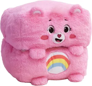 Happy Nappers: Care Bears 10" Pop N' Play Cube - Cheer Bear - Mushmillow Character Unfolds Into A Plush Pillow, Multi-Use, Chair-Footrest, Kids Toy