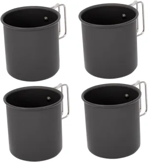 Happyyami 4pcs Camping Mug Multi-function Water Cup Convenient Outdoor Drinking Cup Stainless Steel Aluminum Alloy