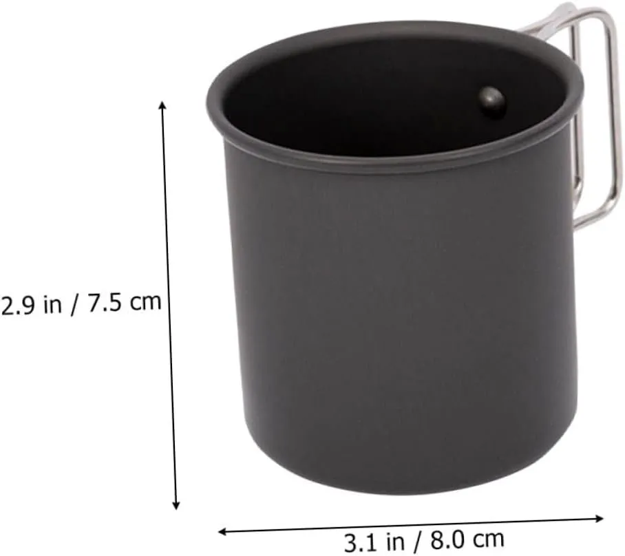 Happyyami 4pcs Camping Mug Multi-function Water Cup Convenient Outdoor Drinking Cup Stainless Steel Aluminum Alloy