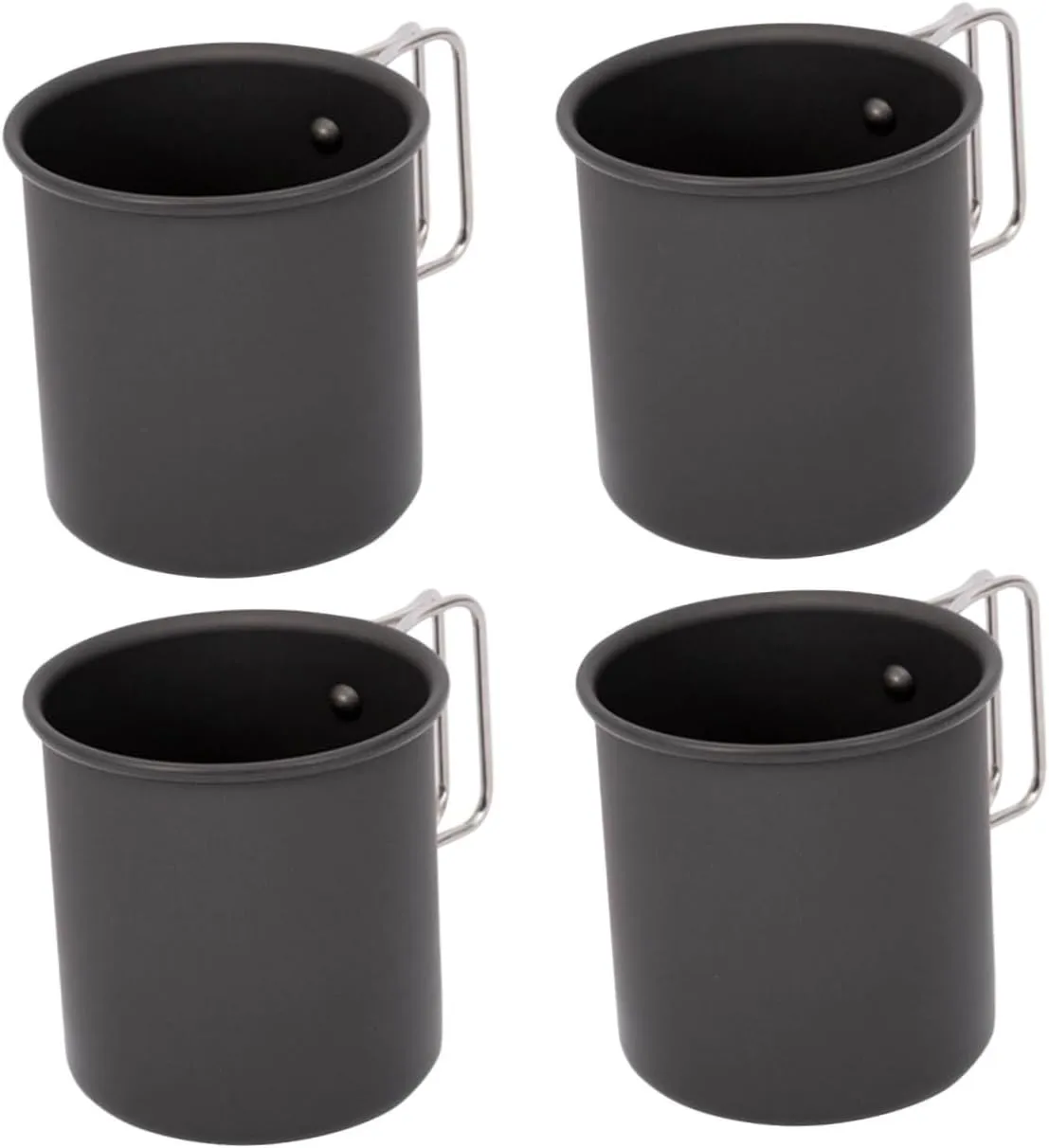 Happyyami 4pcs Camping Mug Multi-function Water Cup Convenient Outdoor Drinking Cup Stainless Steel Aluminum Alloy