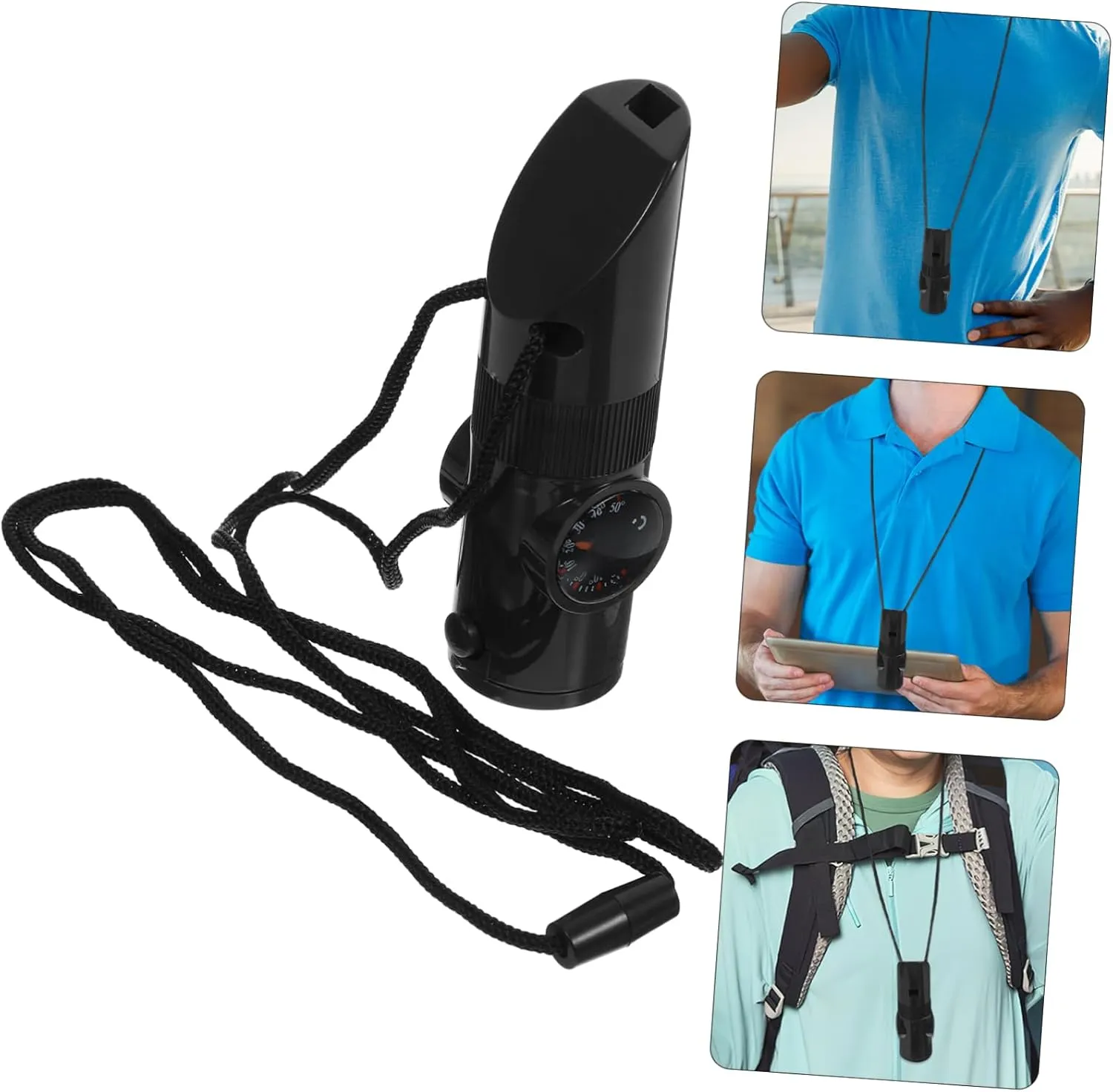 Happyyami Multifunctional Whistle Outdoor Saving Whistle Life Saving Whistle Hiking Compass Whistles Whistle