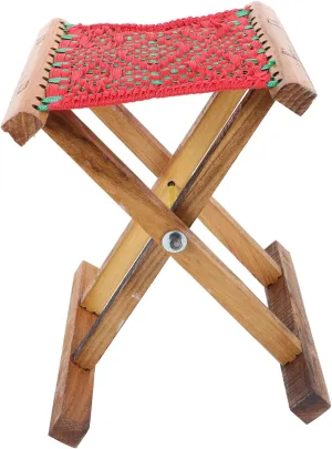 Happyyami Outdoor Folding Bench Wooden Legs Portable Camping Stool for Adults Sturdy and Easy to Carry Fishing Bench