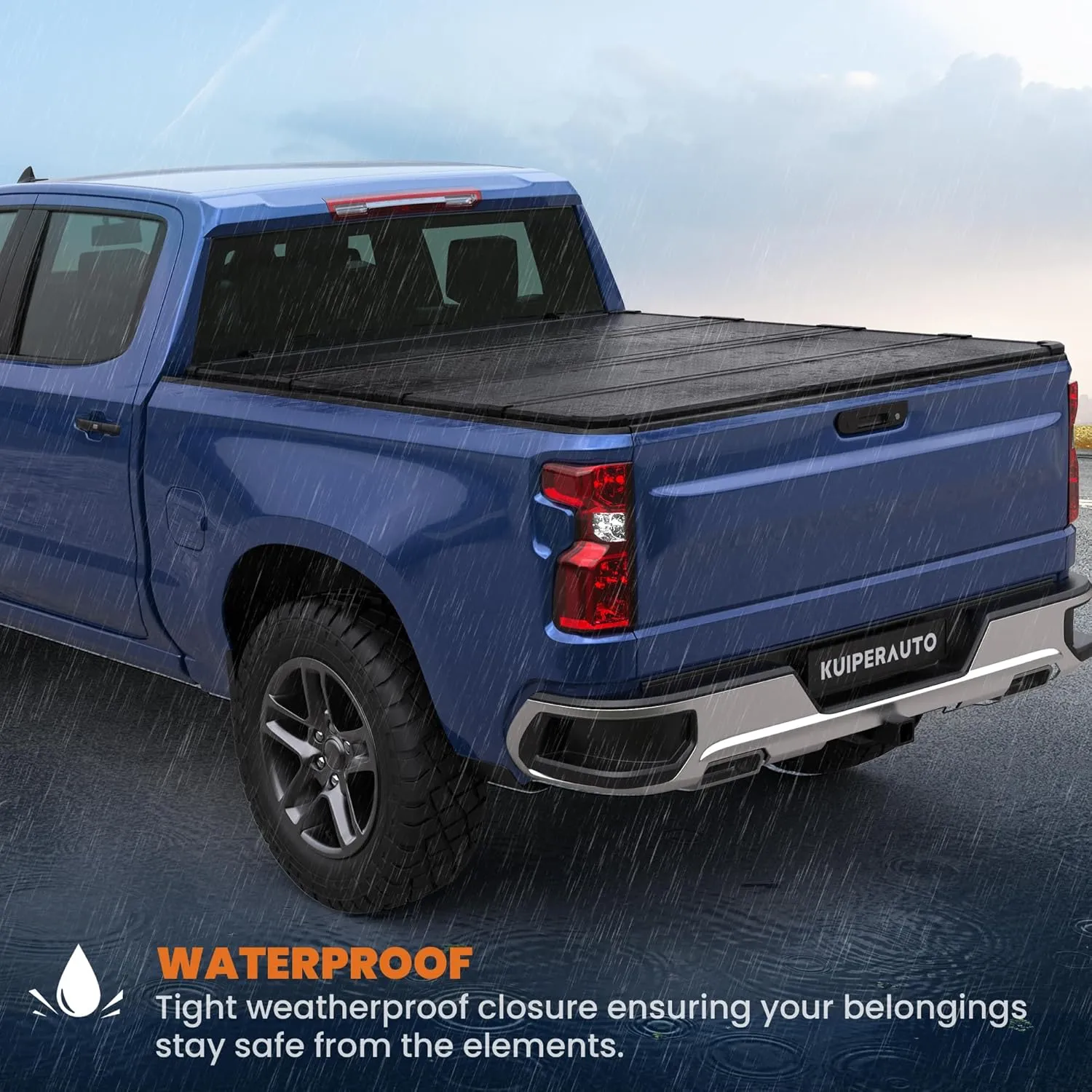 Hard Folding Quad 4-Fold Tonneau Cover Compatible with 2024 2025 Chevy Silverado GMC Sierra 1500/2019-2023 Chevy Silverado GMC Sierra 1500 (ONLY New Body) Fleetside 5.8FT Truck Bed Cover