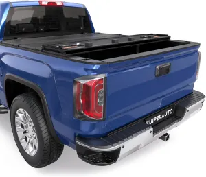 Hard Folding Quad 4-Fold Tonneau Cover Compatible with 2024 2025 Chevy Silverado GMC Sierra 1500/2019-2023 Chevy Silverado GMC Sierra 1500 (ONLY New Body) Fleetside 5.8FT Truck Bed Cover