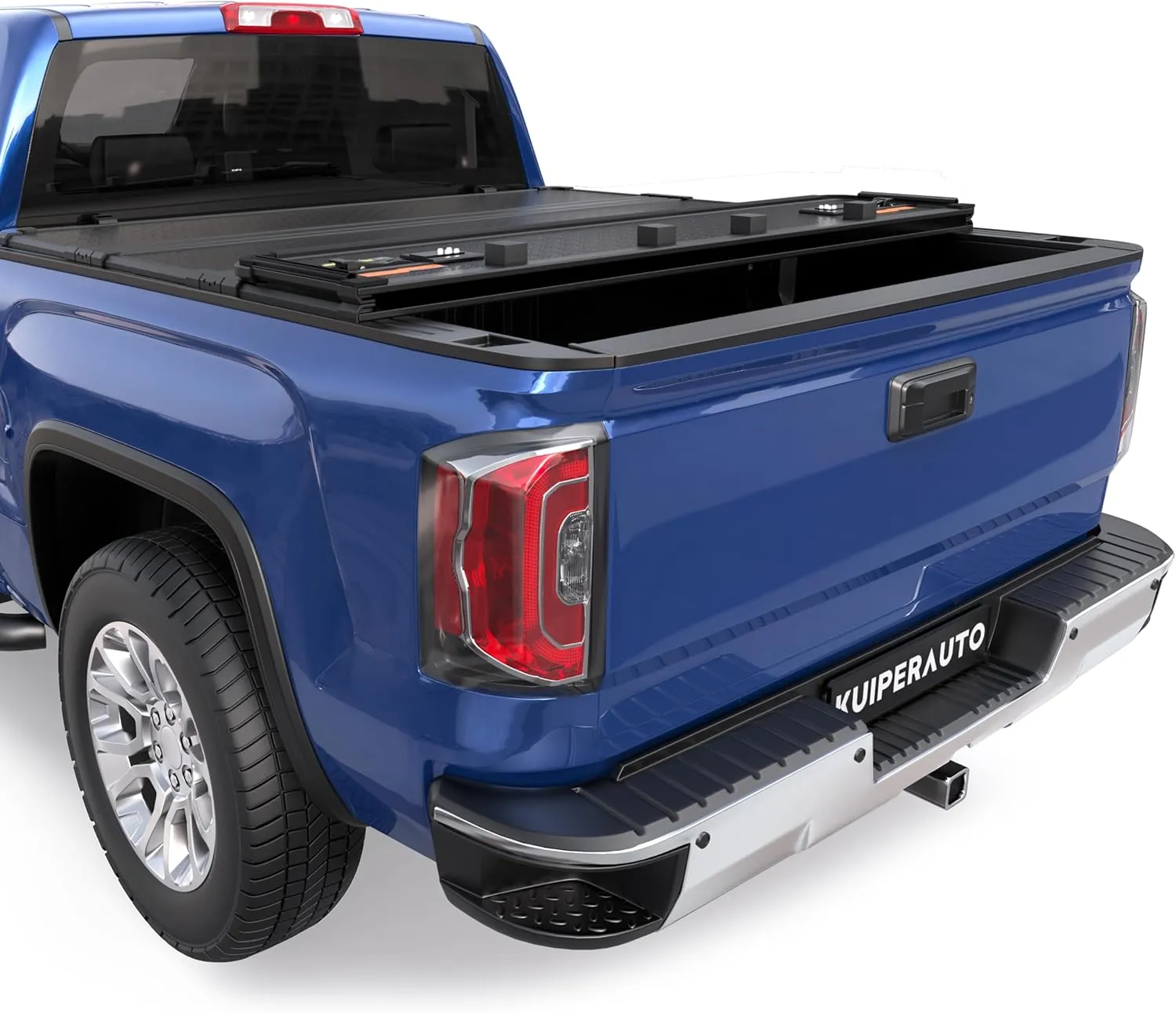 Hard Folding Quad 4-Fold Tonneau Cover Compatible with 2024 2025 Chevy Silverado GMC Sierra 1500/2019-2023 Chevy Silverado GMC Sierra 1500 (ONLY New Body) Fleetside 5.8FT Truck Bed Cover