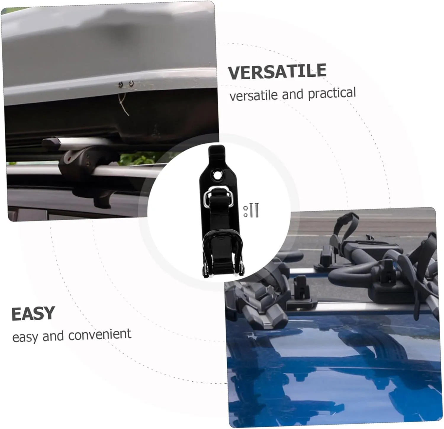 HEALLILY 5sets Roof Rack Shovel Mount Universal Clamp Metal Easy Installation 2pcs*5