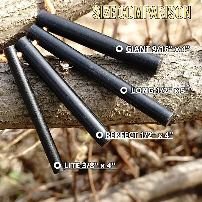 Heavy-Duty Classic 4 Inch Drilled Ferro Rods Flint and Steel Ferrocerium Rod with A Lanyard Hole for DIY Fire Starting Tools in Camping Emergency Hiking Fishing Bushcraft Survival