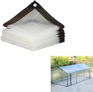 Heavy Duty Clear-Waterproof-Tarps-Outdoor.7 * 10ft 7 * 13ft,7 * 16ft,Tarpaulin Transparent of Patio,Clear Plastic Tarp for Garden Winter(10x16 ft(3x5m))