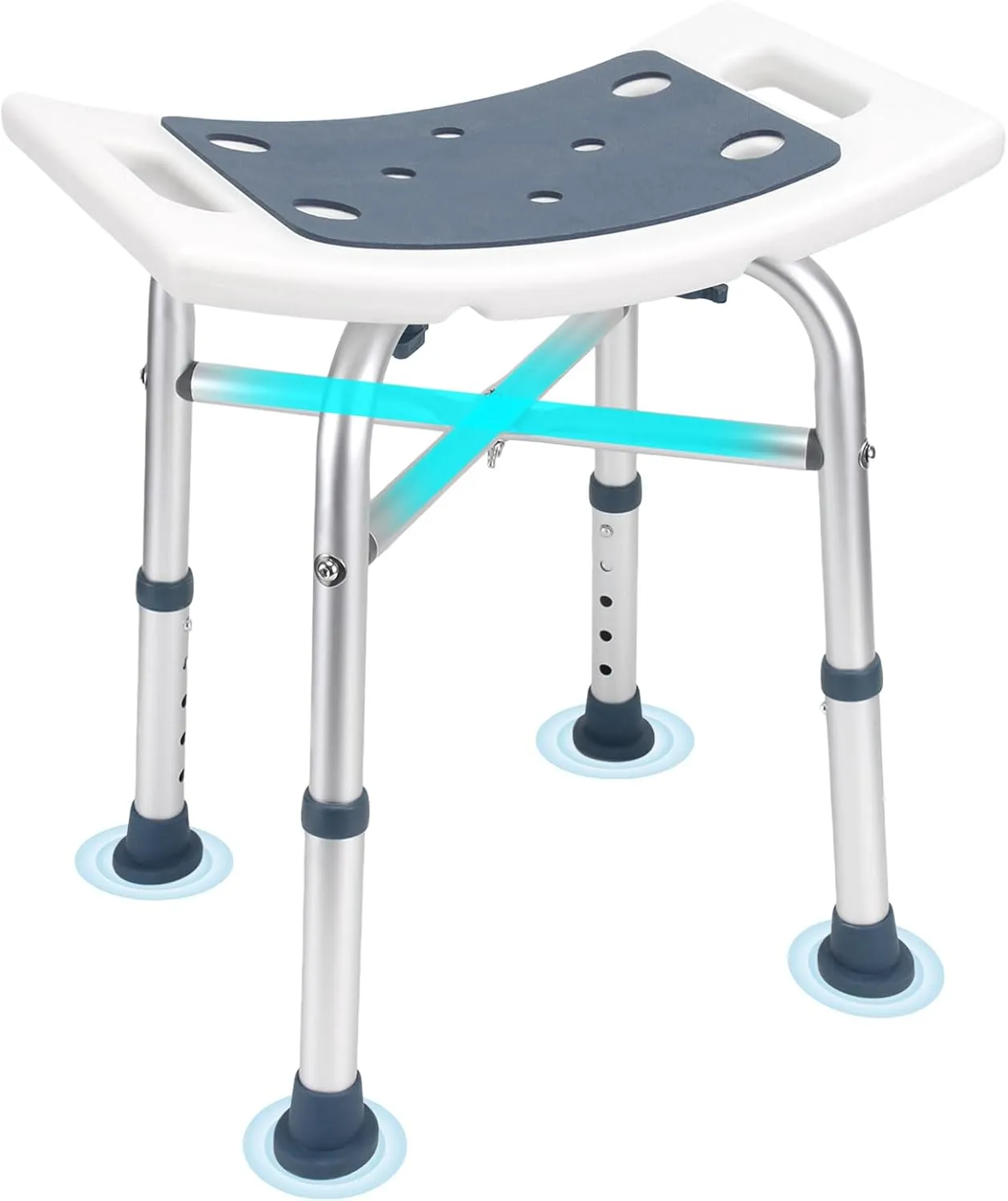 Heavy Duty Shower Chair for Inside Shower, Height Adjustable Shower Seat, Tool-Free Assembly Tub Chair, Handicap Shower Bench, Bath Stool for Senior, Elderly & Adults