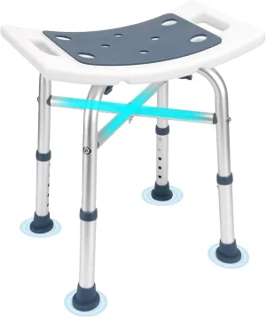 Heavy Duty Shower Chair for Inside Shower, Height Adjustable Shower Seat, Tool-Free Assembly Tub Chair, Handicap Shower Bench, Bath Stool for Senior, Elderly & Adults