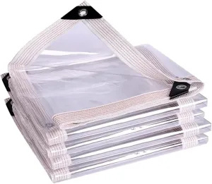Heavy Duty Waterproof Clear Camping Tarp, UV Resistant, Tear-Proof, Reinforced Edges,for Outdoor, Greenhouse, and Patio Use