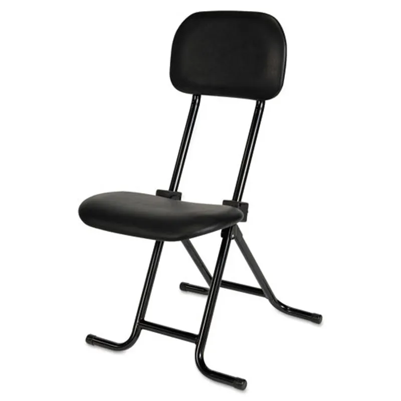 Height-Adjustable Folding Stool, Black