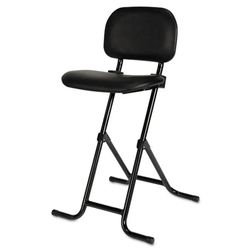 Height-Adjustable Folding Stool, Black