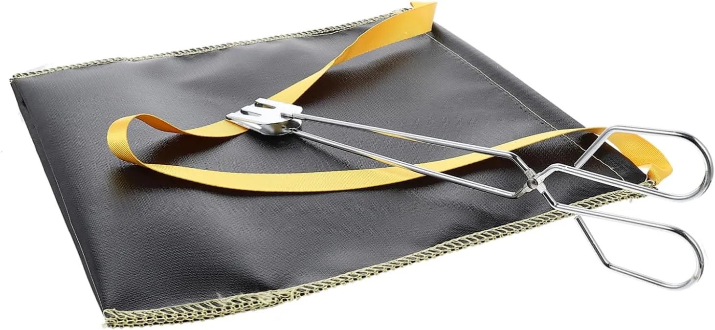 Hemoton Practical Fireproof Bag for Camping Carbon Gray Storage Bag Picnic Barbecue Holder Fire Retardant