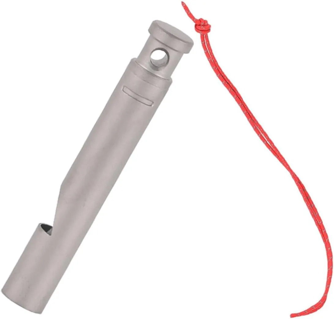 Hemoton Titanium Whistle Sports Outdoors Hiking Sports Whistle with Lanyard Party Survival Emergency Whistle