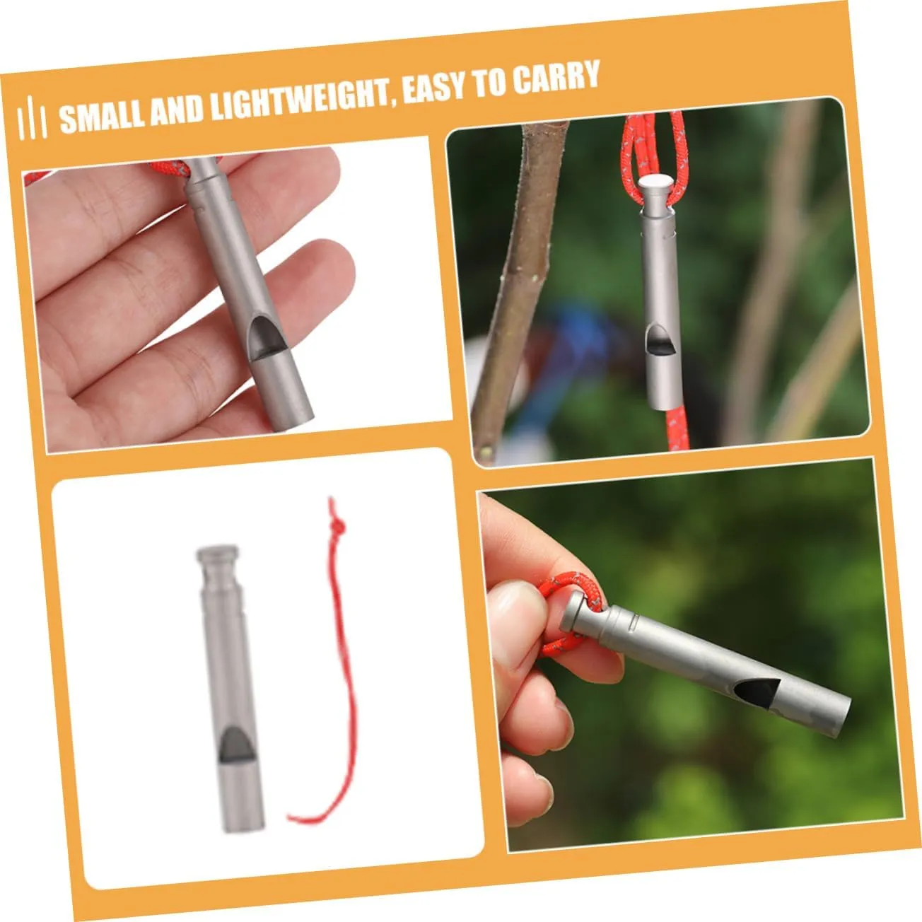 Hemoton Titanium Whistle Sports Outdoors Hiking Sports Whistle with Lanyard Party Survival Emergency Whistle
